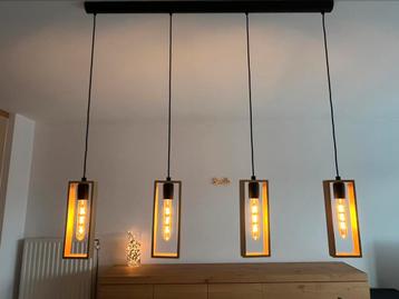 Hanglamp combinatie hout-zwart beschikbaar voor biedingen