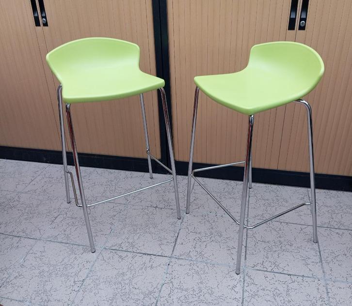 2 barstoelen GABER ITALY barkrukken, Huis en Inrichting, Barkrukken, Zo goed als nieuw, 60 tot 90 cm, Kunststof, Metaal, 2 krukken