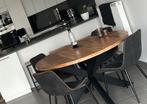 Ronde tafel met  4 stoelen, Huis en Inrichting, Tafels | Eettafels, Ophalen, Rond, Zo goed als nieuw, Vier personen