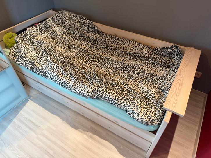 Lifetime bed met lade logeerbed en zijwand, Huis en Inrichting, Slaapkamer | Bedden, Gebruikt, Eenpersoons, 90 cm, 200 cm, Hout