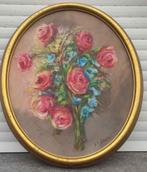 huile sur panneau les roses signe gilbert van belleghem, Antiek en Kunst, Kunst | Schilderijen | Klassiek, Ophalen of Verzenden