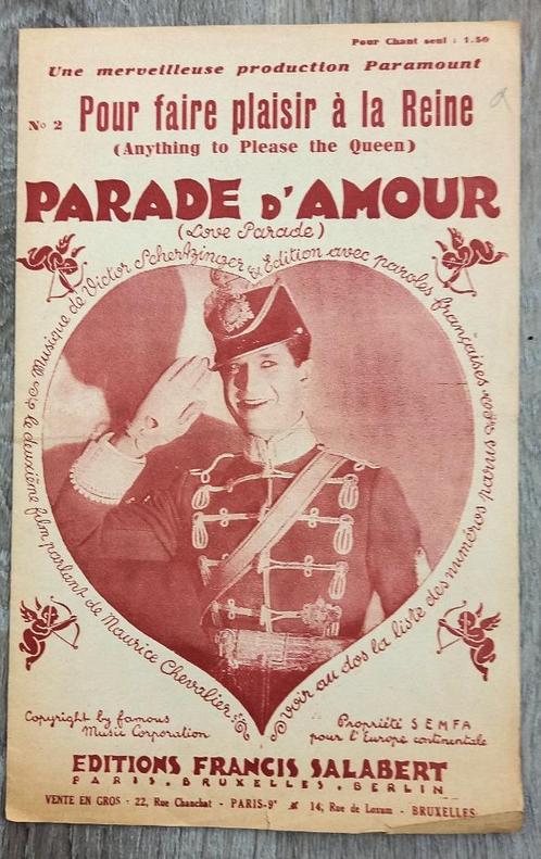 The Love Parade Parade d'Amour 1929 Maurice Chevalier, Antiek en Kunst, Kunst | Litho's en Zeefdrukken, Ophalen of Verzenden