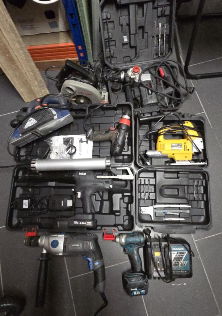 lot electrische machines en handgereedschap, Doe-het-zelf en Bouw, Gereedschap | Handgereedschap, Gebruikt, Ophalen