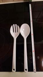 Vork en lepel voor in de sla. Voelt zwaar aan., Huis en Inrichting, Keuken | Bestek, Ophalen