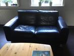 Zwarte lederen zetel ( 2 en 3 zit), Huis en Inrichting, Ophalen, Gebruikt, Klassiek, 150 tot 200 cm