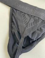 Calvin Klein String Mannen met Kant, Verzenden, Zwart, Calvin Klein, Slip