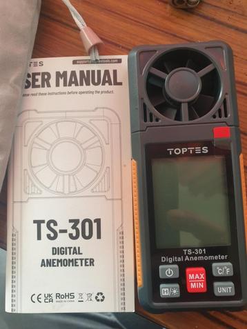 TopTes TS-301 Digitale anemometer, windsnelheidsmeter met lc, Ophalen of Verzenden, Nieuw