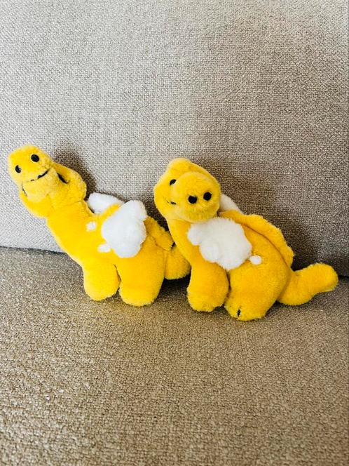 🦕💛 Set van 2 schattige magische dino’s – Geel & Wit 💛🦕, Kinderen en Baby's, Speelgoed | Knuffels en Pluche, Zo goed als nieuw