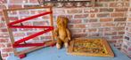 Brocant houten bordspel - vintage houten knikkerspel, Drie of vier spelers, Ophalen of Verzenden, Gebruikt