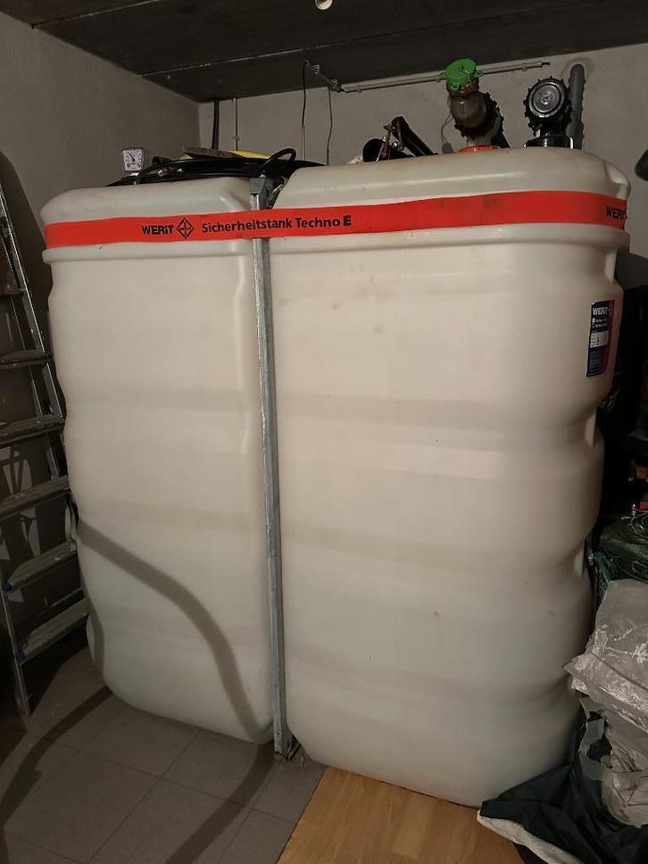 2 WERIT Techno 1503 E brandstoftanks – 1.500 L elk, Doe-het-zelf en Bouw, Verwarming en Radiatoren, Gebruikt, Cv-ketel of Combi-ketel