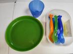 Plastieken bestek en bordjes IKEA, Ophalen, Overige materialen, Zo goed als nieuw, Vaatwasserbestendig