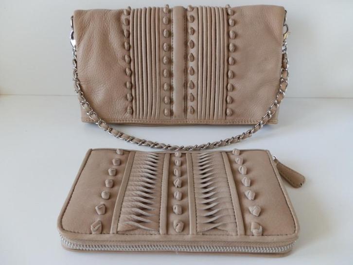 Knights & Roses damestas en portemonnee., Handtassen en Accessoires, Tassen | Damestassen, Zo goed als nieuw, Overige typen, Beige