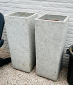 Bloembakken wit/grijs beton, Tuin en Terras, Beton, Ophalen of Verzenden