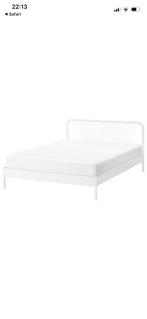 Lit Ikea 160cm, Enlèvement, Comme neuf, Blanc, Métal