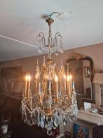 Antieke Franse kroonluchter met kristallen, Ophalen of Verzenden
