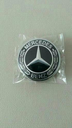 Emblème de capot avec logo Mercedes Ø 57 mm bleu/noir, Neuf, Enlèvement ou Envoi, Mercedes-Benz, Capot moteur