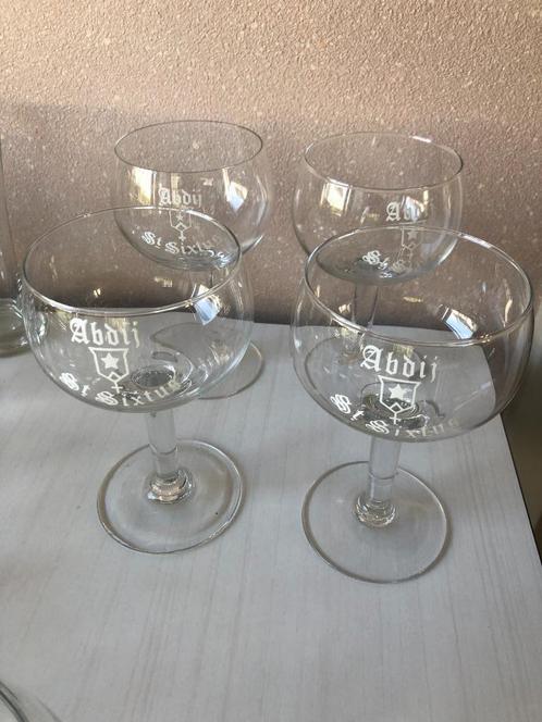 5 verres à bière anciens de l'Abbaye St Sixte (verres du pèr, Collections, Marques de bière, Enlèvement ou Envoi