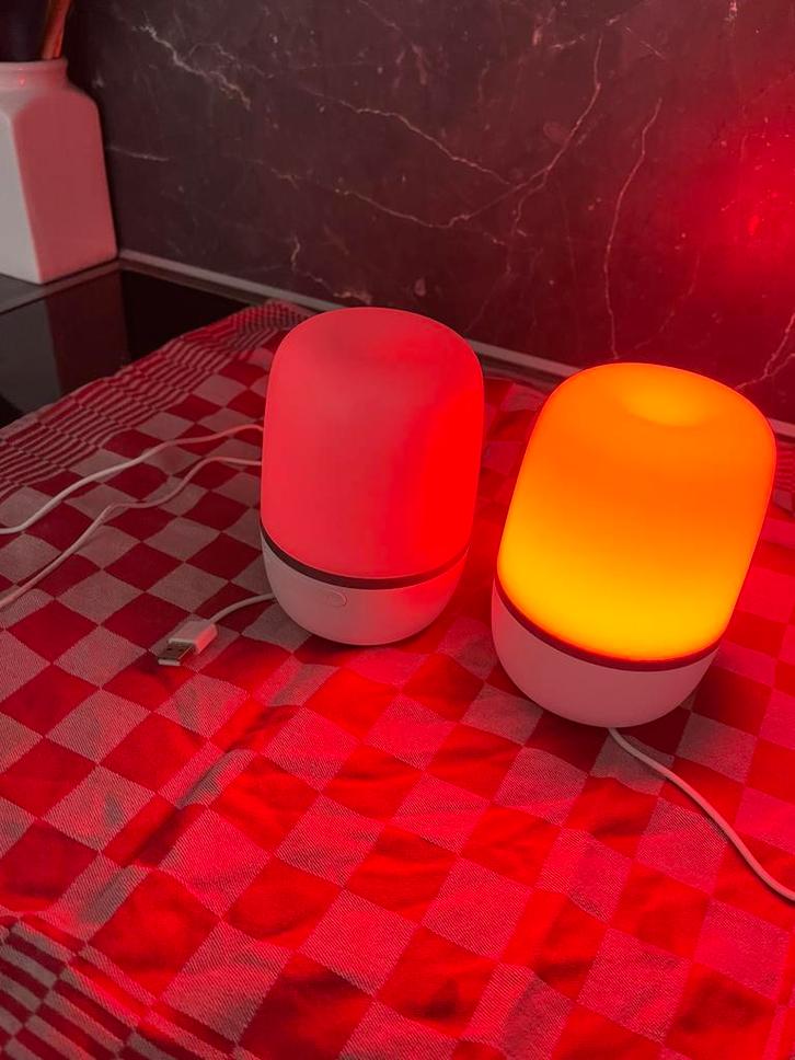 Koppel van kleur veranderende lampes, Huis en Inrichting, Lampen | Tafellampen, Zo goed als nieuw, Ophalen of Verzenden
