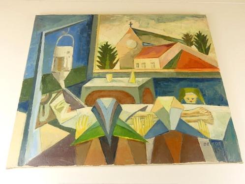 M. De Kok : scène d'hôpital cubiste 1975, Antiquités & Art, Art | Peinture | Abstraite, Enlèvement ou Envoi