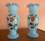 2 vases en opaline à motif floral fin XIXème peint à la main, Antiquités & Art, Antiquités | Vases, Enlèvement