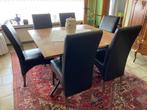 Vierkanten tafel met 6 stoelen, Huis en Inrichting, 100 tot 150 cm, 100 tot 150 cm, Teakhout, Zo goed als nieuw