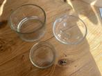 3 glazen kommetjes, Uni, Enlèvement ou Envoi, Verre, Utilisé