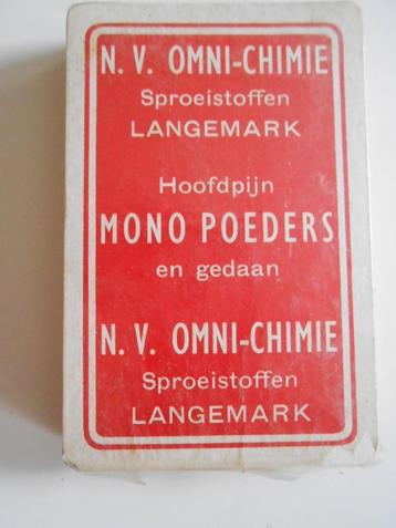 spel speelkarten Mono poeders Omi-chimie Langemark