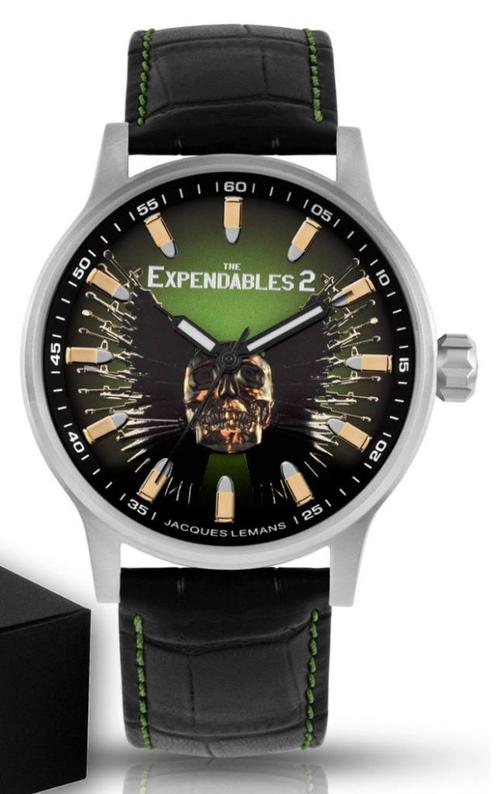 Expendables 2-horloge en film met officiële licentie, Handtassen en Accessoires, Horloges | Heren, Nieuw, Staal, Leer, Verzenden