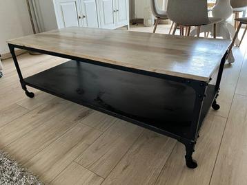 salontafel industriele look, Huis en Inrichting, Ophalen, 100 tot 150 cm, Industrieel landelijk, Teakhout