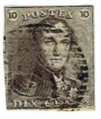 Timbre Belgique OBP n 1b brun noir (Post-0032), Enlèvement ou Envoi, Chefs d'Etat, Affranchi, Timbre-poste