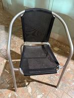 Lot de 12 chaises empilables en aluminium et textilène, Ophalen, Gebruikt, Metaal, Grijs