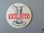 oud bierviltje Tembo Brasseries Simba Katanga Congo olifant, Verzenden, Zo goed als nieuw, Viltje(s), Overige merken