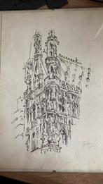 Pentekening stadhuis Leuven, Antiek en Kunst, Ophalen