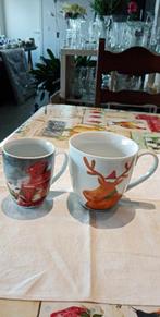 mugs ambiance Noël lanterne rouge et élan de Noël, Maison & Meubles, Comme neuf, Tasse(s) et/ou soucoupe(s), Autres styles, Céramique