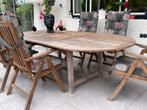 Tuinset teak (incl. kussens, Tuin en Terras, Ophalen, Gebruikt, 6 zitplaatsen, Teakhout