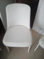 Chaise en cuir véritable blanc., Comme neuf, Cuir, Enlèvement ou Envoi, Blanc