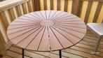 Ronde tafel van imitatie teakhout, Huis en Inrichting, Tafels | Eettafels, 100 tot 150 cm, Kunststof, Rond, Vier personen