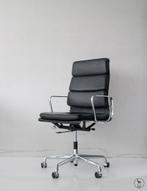 Vitra Eames Ea 219 chroom zwart leder bureaustoel, Noir, Chaise de bureau, Neuf