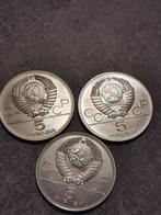 Russia, 3X 5 Ruble 1977,verschillend zilver munten, Ophalen of Verzenden, Rusland, Setje, Zilver