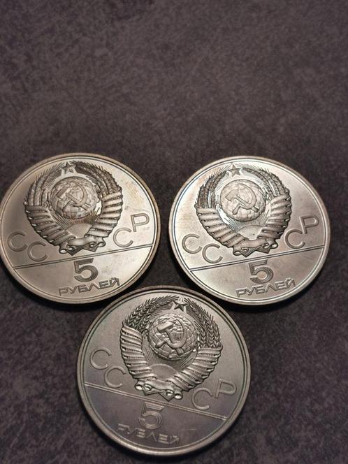 Russia, 3X 5 Ruble 1977,verschillend zilver munten, Postzegels en Munten, Munten | Europa | Niet-Euromunten, Setje, Rusland, Zilver