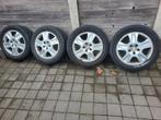 4 Alu Ford velgen 16" 5x108 met banden 205 55 16  2 banden g, Auto-onderdelen, Banden en Velgen, Ophalen, Winterbanden, Band(en)