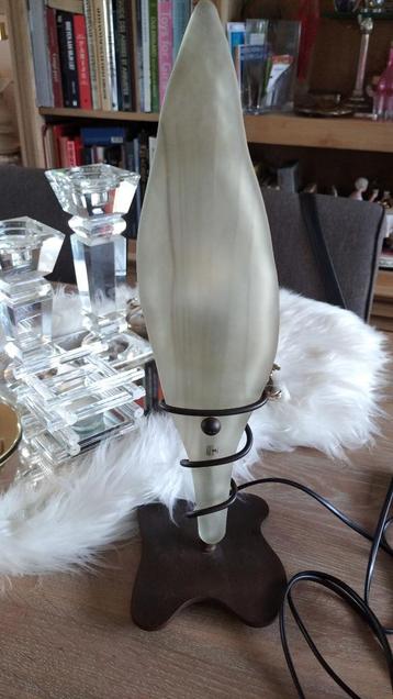 Vetri Murano tafellamp van gestreept glas met schaelaar