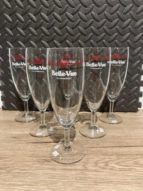 Set van 6 Kriek Belle Vue fluitglazen, Verzamelen, Biermerken, Gebruikt, Glas of Glazen, Ophalen of Verzenden
