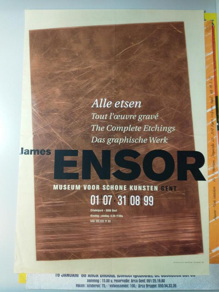 Alle etsen van Ensor 1999 affiche, Verzamelen, Posters, Gebruikt, Ophalen of Verzenden