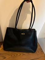 Prachtige grote Longchamps-tas in zwart leer, Handtassen en Accessoires, Tassen | Damestassen, Ophalen, Gebruikt