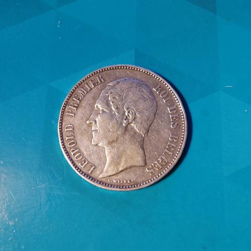 België 5 frank zilver Leopold I blootshoofds 1865, Postzegels en Munten, Munten | België, Losse munt, Zilver, Zilver, Ophalen of Verzenden