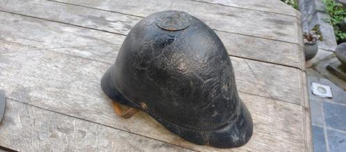 Lederen helm met beschermkapje maar zonder kenteken, Collections, Objets militaires | Général, Enlèvement