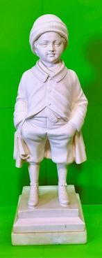 Marmeren beeld van jongen met schaatsen, G.Bessi., Antiek en Kunst, Ophalen of Verzenden