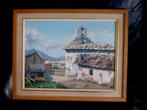 Village avec église en Andalousie, Antiquités & Art, Art | Peinture | Classique, Enlèvement ou Envoi