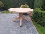 Volledig massief eiken ronde eettafel. Geluchtgomd., Huis en Inrichting, Tafels | Eettafels, Ophalen of Verzenden, Zo goed als nieuw
